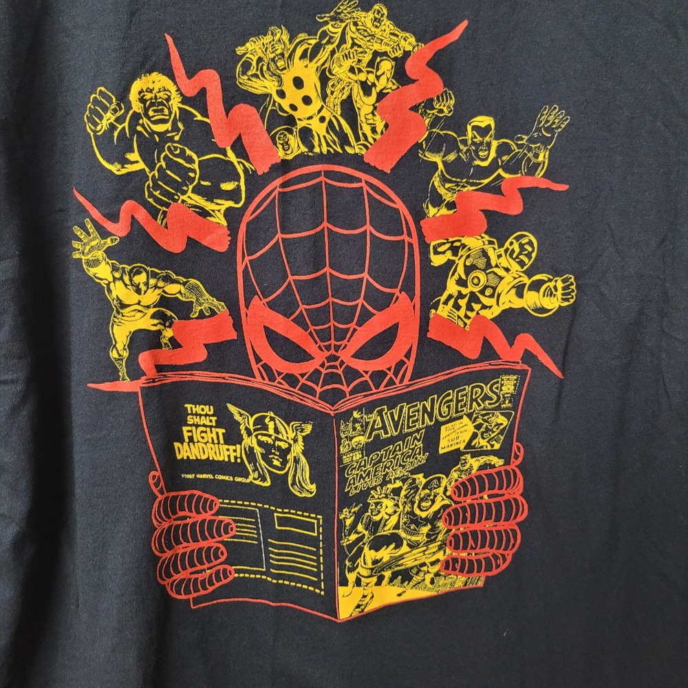 Marvel Loot Crate Spiderman Avengers Comic Long‎ Sleeve Shirt Mens Large Black - Picture 2 of 6